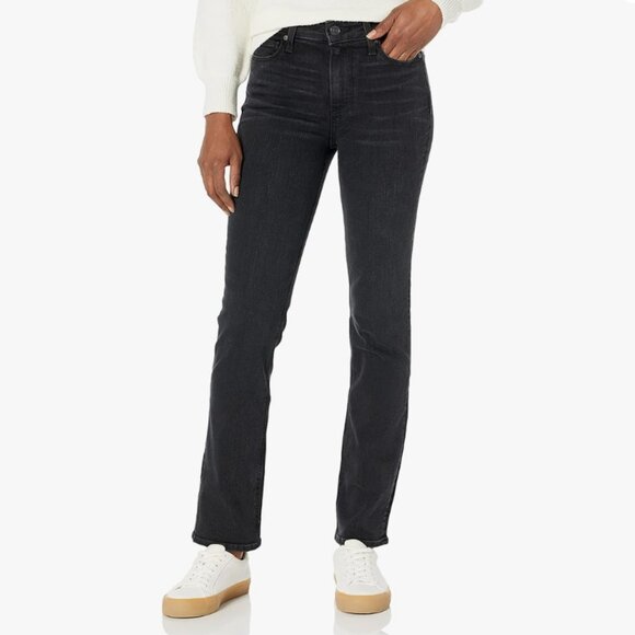 New Paige Cindy High Rise Straight Ankle Jeans in Black Willow size 23 - Picture 1 of 16